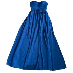 Bill Levkoff Navy Blue Strapless Prom Bridesmaid Dress Womens 2 Pleated A Line